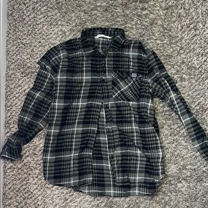 Boy’s H&M Plaid Button Down in Black, Green, and White (Size: 16Y/XL)